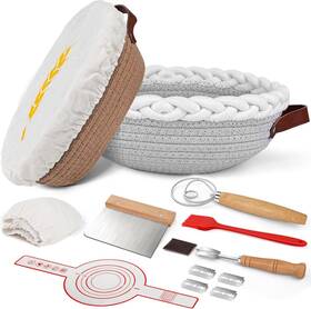 Orv59d0409mbl02 Orwipo Sourdough Starter Kit Banneton Bread Proofing Basket Set Dough Whisk Lame And Mo