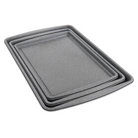 Oster 085081518484 3 Piece Carbon Steel Cookie Sheet In Greystone - Silver Large