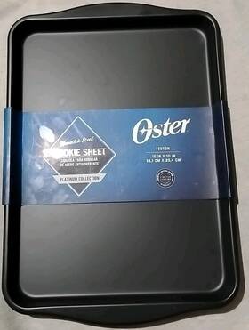 144311.01 Oster Teston Platinum Collection 15 Inch X 10 Nonstick Carbon Steel Cookie Sheet Blk