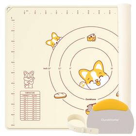 Sm003 Ourokhome 32x24 Silicone Baking Mat Non Stick Thick Pastry Dough Cutter Beige Sheet