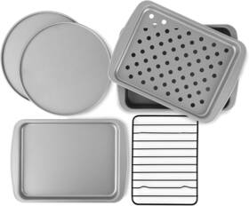 Ovenstuff 072867332495 Personal Size Nonstick Toaster Oven Baking Pan Set 6 Piece