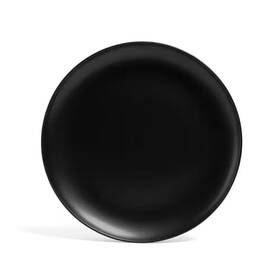 Over And Back 711181110777 Coupe 13 Inch Semi-matte Black Hand-finished Stoneware Round Serving Platter
