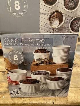 Overandback 013302586929 Ramekins Stoneware Baking Dishes Set Of 8 White 10 Fl Oz