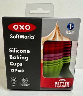 21158300 Oxo Softworks Reusable Silicone Baking Cups With Easy Lift Tabs 12 Pack Colors