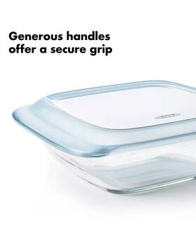 Oxo 719812047638 Glass 2- Quart Baking Dish And Lid - Blue