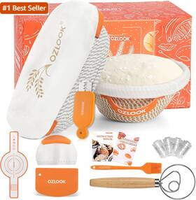 Ozlook 744110565560 Sourdough Starter Kit 10 Inch Round And 9 Oval Cotton Rope Banneton Bread Proofing Ozlook 744110565560 Sourdough Starter Kit 10 Inch Round And 9 Oval Cotton Rope Banneton Bread Proofing