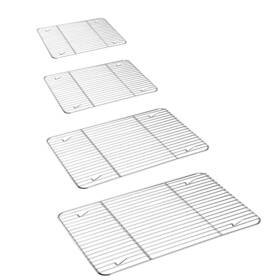 P&p Chef 652670651022 Cooling Rack Set For Baking Cooking Roasting Oven Use 4-piece Stainless Steel