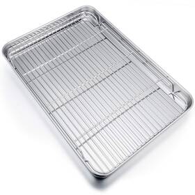P&p Chef 652670652401 19.6 Inch Baking Sheet Pan With Rack Set Stainless Steel Cookie She