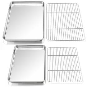 Ssbp-166 P&p Chef Stainless Steel Baking Sheet With Rack Set 2 Pans Racks Cookie Sheets P