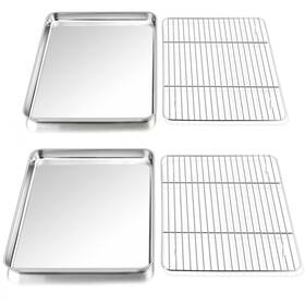 Ssbp-36 P&p Chef 16 Inch Stainless Steel Baking Sheet With Rack Set 2 Pans Racks Cookie