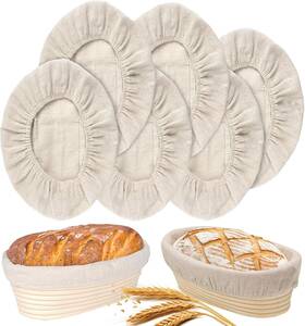 Padele 735812726403 6 Packs Oval Banneton Cloth Liner For Bread Sourdough Proofing Basket 10 Inches Padele 735812726403 6 Packs Oval Banneton Cloth Liner For Bread Sourdough Proofing Basket 10 Inches