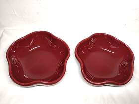 7755 Pair Of Roseville Stoneware Bowls - Oven Microwave Safe Oven/ Fast Shipping