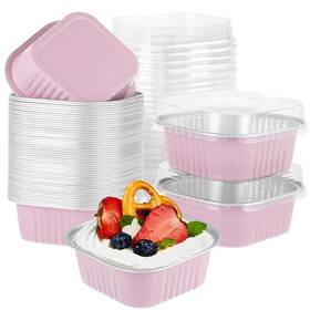Pajixanthic 235482494753 100pcs Square Aluminum Baking Cake Pans With Clear Plastic Lids Foil Pie T Inch Pajixanthic 235482494753 100pcs Square Aluminum Baking Cake Pans With Clear Plastic Lids Foil Pie T Inch