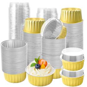 Pajixanthic 235482494890 200pcs Round Aluminum Baking Cake Pans With Clear Plastic Lids Foil Pie Tin Pajixanthic 235482494890 200pcs Round Aluminum Baking Cake Pans With Clear Plastic Lids Foil Pie Tin