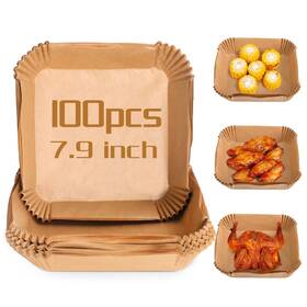 1cc912-jj969 Palksky 100pcs Air Fryer Baking Paper - Square Non-stick Oil-proof Water-proof 7