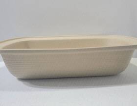 010705 Pampered Chef Stoneware Rectangular Lid Bowl #010705 Retired 17 Inch X 11