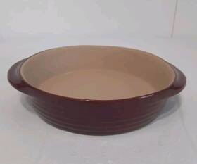 060906 Pampered Chef 060706 Stoneware 8 Inch Round Baker Cranberry Red Family Heritage #060906 Usa