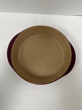 060804 Pampered Chef New Traditions Round Baker - Crandberry Color 8 Inch Diameter