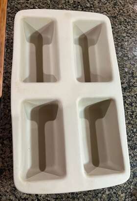 06202 Pampered Chef Mini 4 Loaf Baking Pan Retired Family Heritage Stoneware Bread