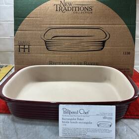 Pampered Chef 099901013387 New Traditions 9 Inch X 13 Baker # 1338 Cranberry Glaze In Box Pampered Chef 099901013387 New Traditions 9 Inch X 13 Baker # 1338 Cranberry Glaze In Box