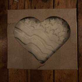 Pampered Chef 099901029340 Patriotic Heart Stoneware Mold Cookie Made In Usa