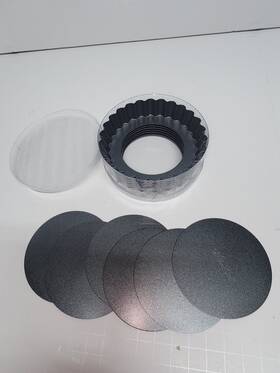 1548 Pampered Chef 4 Inch Mini Tart Pans #1548 Set Of 6 Removeable Bottom - New