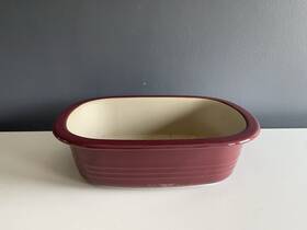 3410-81 Pampered Chef Cranberry Red Stoneware Baker Casserole Dish 1112 No Lid Usa