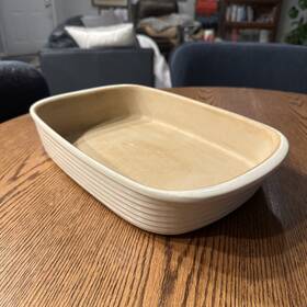 60405 Pampered Chef New Traditions Cream Baker Stoneware Casserole Lasagna Pan