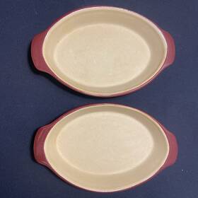 60604 Pampered Chef Family Heritage # Small Oval Baking Dish - Set Of 2