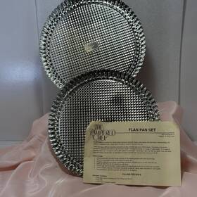 6121w Pampered Chef Quiche /tart /flan Baking Pan 10 Inch - 1 Fluted Sides Set Of 2