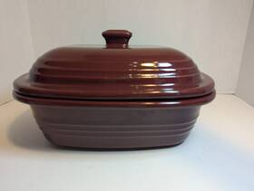 9053 Pampered Chef Stoneware Cranberry Covered Baker 3.1 Quart 3l Dutch Oven Usa
