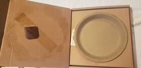 K029 Pampered Chef The Family Heritage Collection Stoneware Pie Plate Baking Box