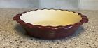 5141 Pampered Chef Pie Cranberry Red Deep Dish Plate 9inch Stoneware