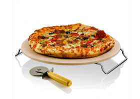 Bw10132 Pampered Pizza Stone Round Baking Rack 13 Inches Chef Oven Natural Large