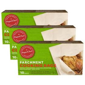 00604254 Paperchef Parchment Bags - Compostable Non-stick For Roasting Steaming 30 Count