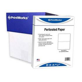04116c Paris Business Products Half Sheet Perforated Paper 8.5 X 11 20 Lb 2500 Sheets White