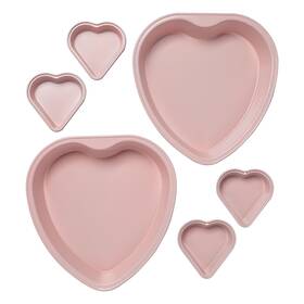 Paris Hilton 741393002829 Heart Shaped Nonstick Bakeware Set Easy Release Carbon Steel Includes Two 9
