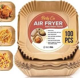 Party-ca 196852003877 Air Fryer Liners - 100pcs Non-stick Disposable Paper Square Parchmen