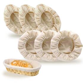 Xh-2024618 Pcmursal 6 Pcs Banneton Bread Proofing Basket Linen Cloth Liners 10 Inch Baking Dough
