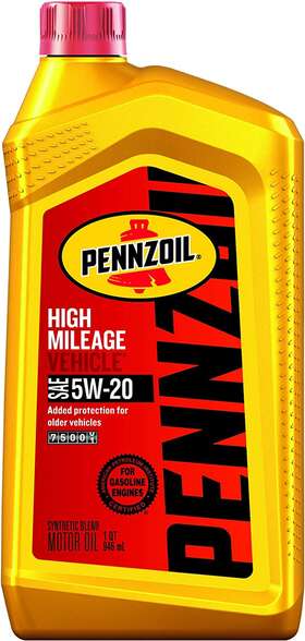 550022818 Pennzoil High Mileage Synthetic Blend 5w-20 Motor Oil 1-quart Case Of 6 For