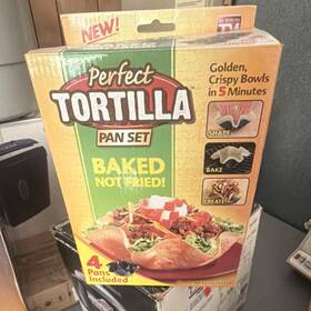 Po9965by100912 Perfect Tortilla Non-stick Four-piece Bowl Mold Set Dishwasher Safe Black