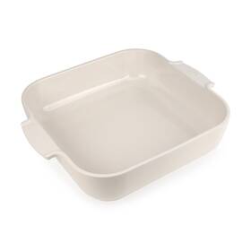Peugeot 006950060121 Appolia Square Oven Dish - Ceramic Baker With Handles Ecru 11.5 X 3 Inches