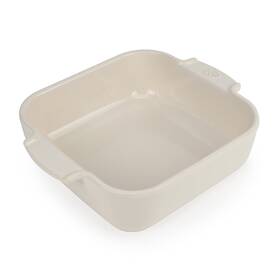 Peugeot 006950060206 Appolia Square Oven Dish - Ceramic Baker With Handles Ecru 6.5 X 2 Inches