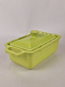 1150-190 Peugeot Appolia Lappolia Lime Terrine Small Covered Casserole Ceramic Bakeware Made In France