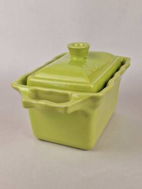 1150700 Peugeot Appolia Green Covered Casserole Terine Ceramic Bakeware Made On France