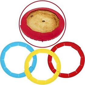 Sh-10328-3 Pie Crust Shield Adjustable Reusable Silicone Protective Cover Baking Tool 3pack