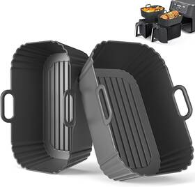 P-sq-212196-b Pintaur 2-pack Silicone Air Fryer Liners Compatible With Ninja Chefman 8-10 Quart - Free