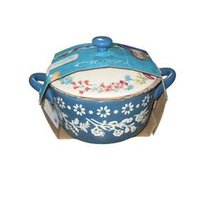 Pw53968818146bc Pioneer Fancy Flourish Blue Mini Cocotte With Lid