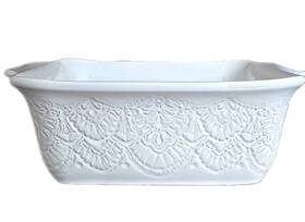 Pioneer Woman 085081038791 Vintage Lace Linen 8 Inch X Square Ceramic Baking Dish