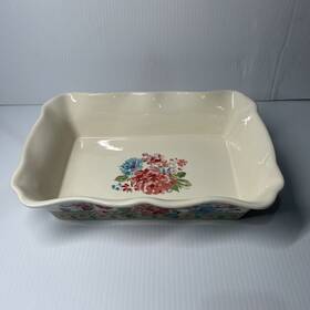 2015dmt Pioneer Woman The Ceramic Baker 12 Inch X 8 Sweet Rose-ruffled Edge